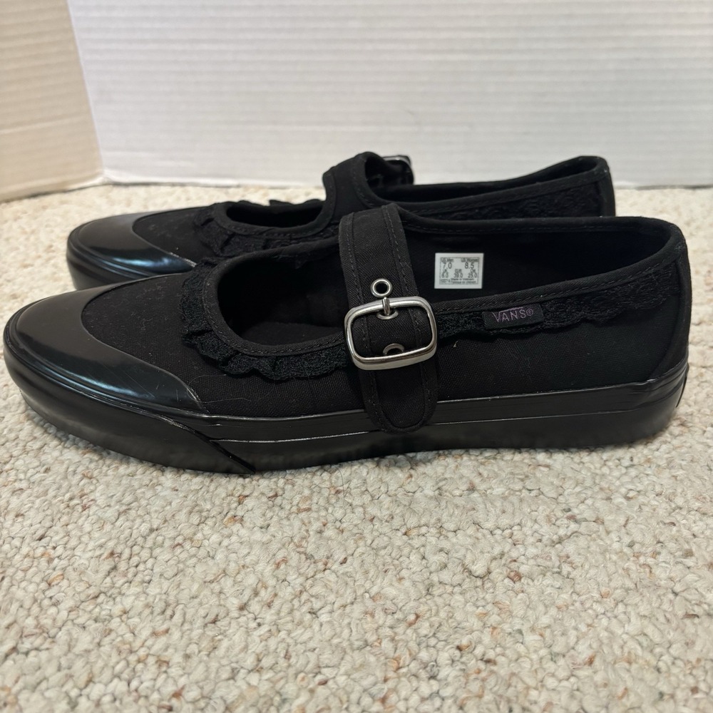 Vans Mary Jane in the Shadows Black w Lace Accent Sz 8.5 Goth Dark Academia NEW - Picture 4 of 9